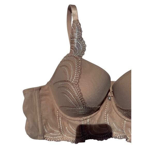 Parfait CAMEO ROSE Pearl Longline Plunge Support Bra US 36C Petal Pink Sexy Lace - Picture 7 of 13